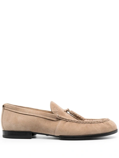 Tod's Men's  Beige Suede Loafers