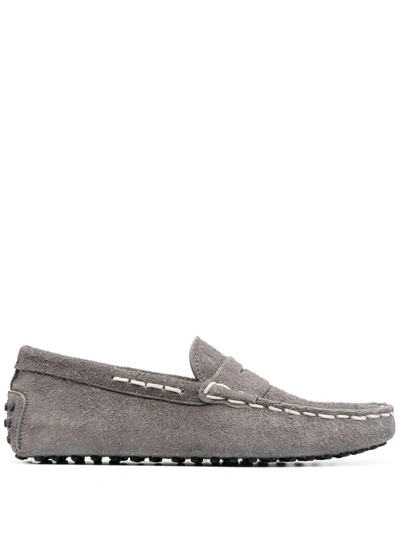 Tod's Men's  Grey Leather Loafers