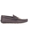 TOD'S TOD'S MEN'S  GREY LEATHER LOAFERS