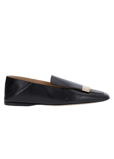 Sergio Rossi Women's  Black Leather Loafers