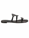 GIUSEPPE ZANOTTI GIUSEPPE ZANOTTI DESIGN WOMEN'S  BLACK LEATHER SANDALS