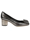 GIUSEPPE ZANOTTI GIUSEPPE ZANOTTI DESIGN WOMEN'S  SILVER LEATHER PUMPS