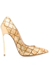 CASADEI CASADEI WOMEN'S  GOLD LEATHER SANDALS