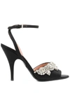MOSCHINO WOMEN'S  BLACK LEATHER SANDALS