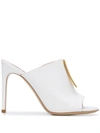 MOSCHINO WOMEN'S  WHITE LEATHER SANDALS