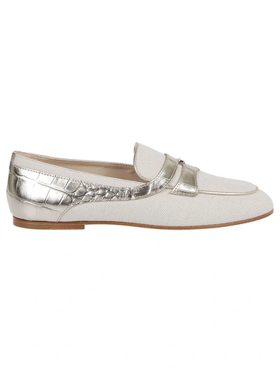 Tod's Womens White Leather Loafers