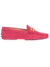 TOD'S TOD'S WOMEN'S  FUCHSIA SUEDE LOAFERS