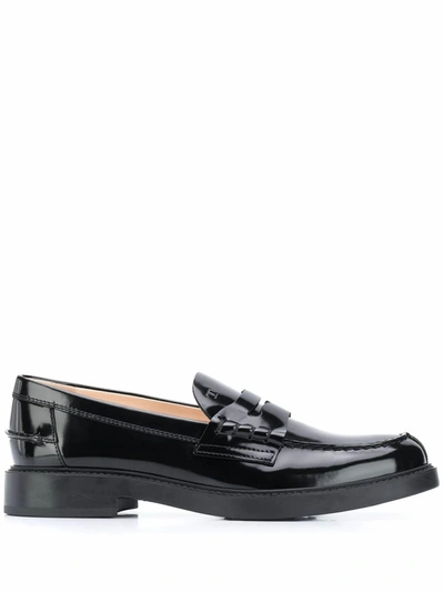 Tod's Gomma Basso 59c Patent-leather Loafers In Black