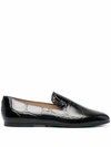 TOD'S TOD'S WOMEN'S  BLACK LEATHER LOAFERS