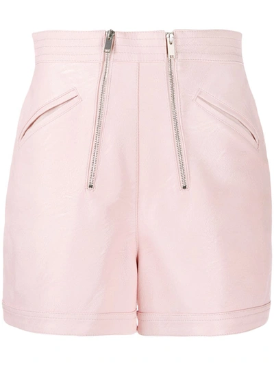 Stella Mccartney Faux Leather Shorts In Pink
