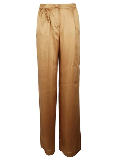 Alberta Ferretti Womens Beige Silk Pants