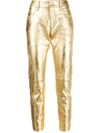 GOLDEN GOOSE WOMEN'S  GOLD LEATHER PANTS