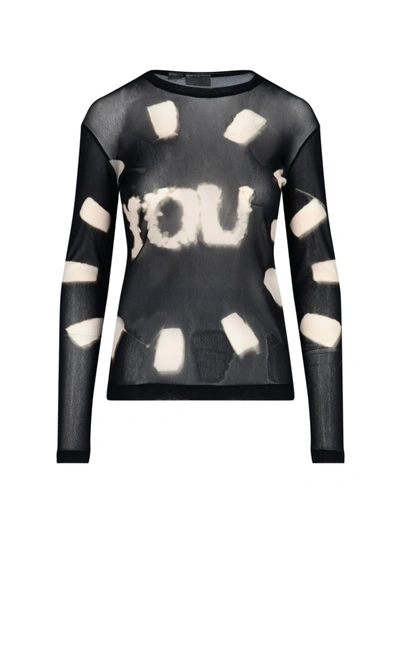 Dries Van Noten Women's  Black Polyester T Shirt