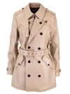 SAINT LAURENT SAINT L AU RENT WOMEN'S  BEIGE LEATHER TRENCH COAT