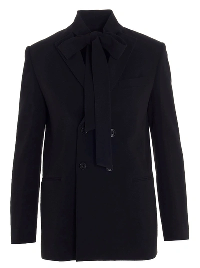 Red Valentino Double-breasted Bow Jacket In Black