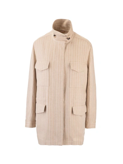 Loro Piana Women's  Beige Linen Outerwear Jacket