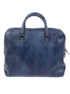 ORCIANI ORCIANI MEN'S  BLUE LEATHER BRIEFCASE