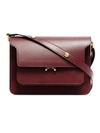 MARNI WOMEN'S  BURGUNDY LEATHER SHOULDER BAG