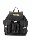 MOSCHINO WOMEN'S  BLACK COTTON BACKPACK