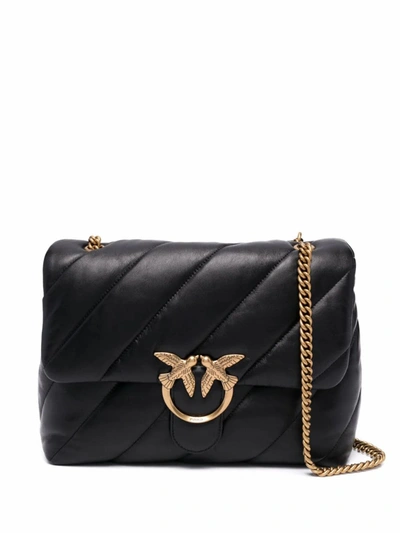 Pinko Women's  Black Leather Shoulder Bag