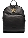 VERSACE MEN'S  BLACK LEATHER BACKPACK