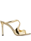 Jimmy Choo Women's Anise 95 Strappy High Heel Slide Sandals In Gold