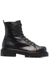 JUST CAVALLI LACE-UP LEATHER BOOTS