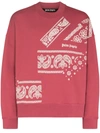 Palm Angels Paisley Logo-print Relaxed Sweatshirt In 粉色