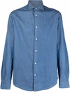 Deperlu Denim Button-down Shirt In White