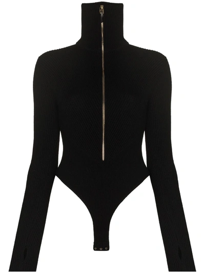 Gauge81 High-neck Knitted Bodysuit In Black