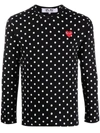 COMME DES GARÇONS PLAY POLKA DOT-PRINT LONG-SLEEVED T-SHIRT