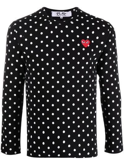 COMME DES GARÇONS PLAY POLKA DOT-PRINT LONG-SLEEVED T-SHIRT