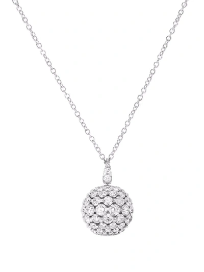 Boghossian 18kt White Gold Merveilles Sphere Diamond Pendant Necklace In Silver