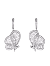 BOGHOSSIAN 18KT WHITE GOLD TITANIUM FIBER BUTTERFLY DIAMOND SMALL EARRINGS