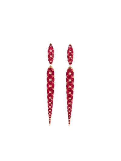 Boghossian 18kt Rose Gold Merveilles Icicle Ruby Medium Earrings In 红色