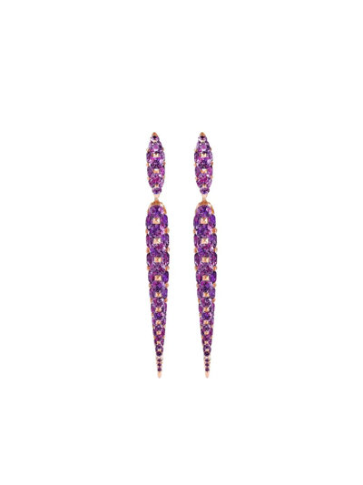 Boghossian Merveilles Icicle Medium 18-karat Rose Gold Amethyst Earrings In 紫色