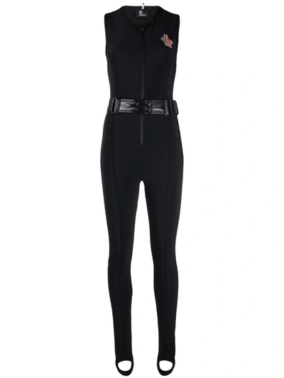 Moncler Logo-patch Softshell Sleeveless Ski Suit In Black