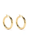 TOM WOOD 9KT GOLD CLASSIC HOOP THICK LARGE EARRINGS