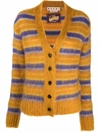 MARNI STRIPED V-NECK CARDIGAN