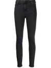 Mother ‘the Tomcat' High Rise Straight Leg Ankle Denim Jeans In Black