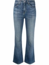 Nili Lotan Terrell Frayed High-rise Straight-leg Jeans In Blue