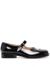 Maison Margiela Bovine Leather Mary Jane Pumps With Sheepskin Detailing And Elegant Buckle Closure In Black