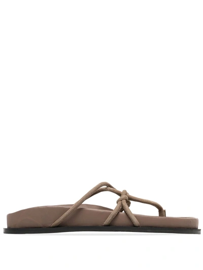 A.emery Joseph Knotted Suede Sandals In Brown