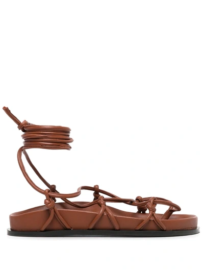 A.emery The Tuli Ankle-tie Sandals In Brown