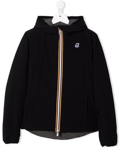 K-way Teen Hooded Padded Jacket In Black