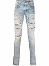 Amiri Clay Indigo Thrasher Lunar New Year Jeans In Gray