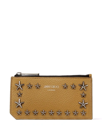 Jimmy Choo Casey Star-studded Wallet In Brown