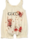 GUCCI LOGO-PRINT SLEEVELESS PLAYSUIT