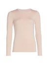 Majestic Soft Touch Long-sleeve Top In Chamallow