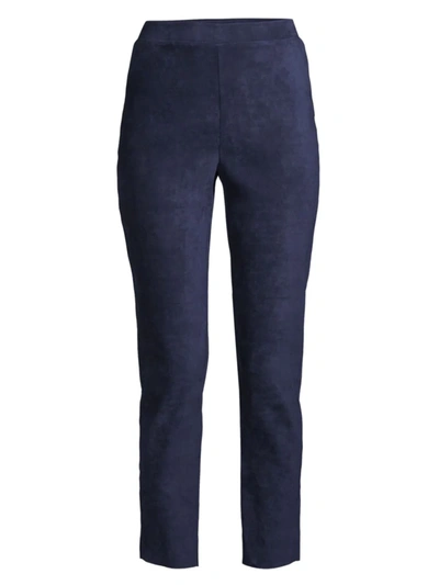 Kobi Halperin Lori Faux Suede Ankle Pants In Navy